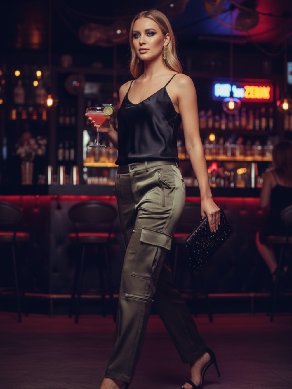 Gorgeous Helmut Lang satin utility flight pants